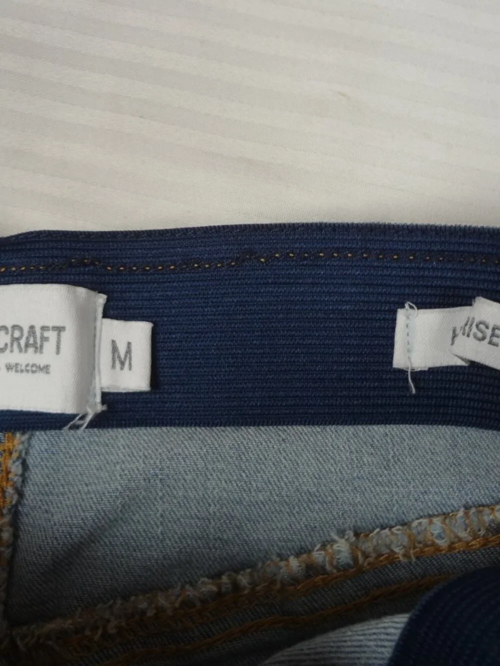 TRUE CRAFT HIGH RISE FLARE WOMEN MEDIUM BLUE JEAN BELL STRETCH L686 - Picture 3 of 4